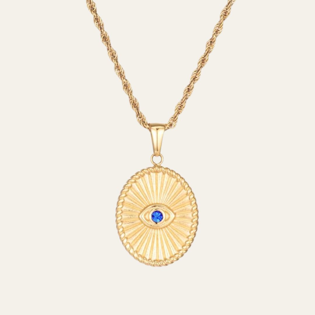 Evil Eye Oval Necklace